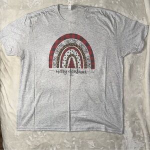 Christmas Cheetah Print Rainbow Tee